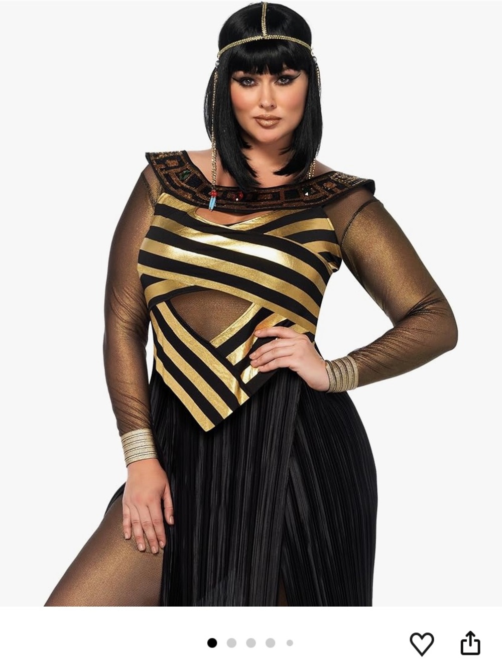 Leg Avenue Plus 1X  2X Queen Of Nile Halloween Costume Cleopatra Egyptian 2 Pc